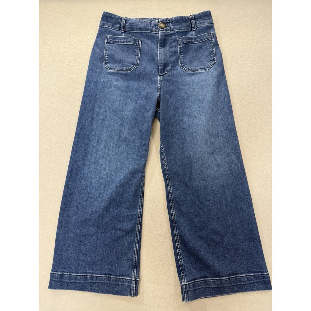 Pilcro The Skipper Jeans Womens 32 Anthropologie High Rise Wide Leg Patch Pocket - Picture 2 of 13